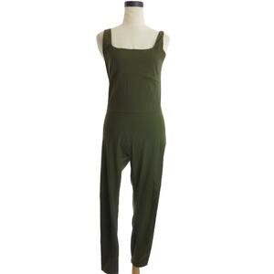 Everlane The Perform Square-neck Unitard Bodysuit Jumpsuit Green L